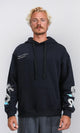 R212184 - Printed Hoodie with Kangaroo Pocket - Black