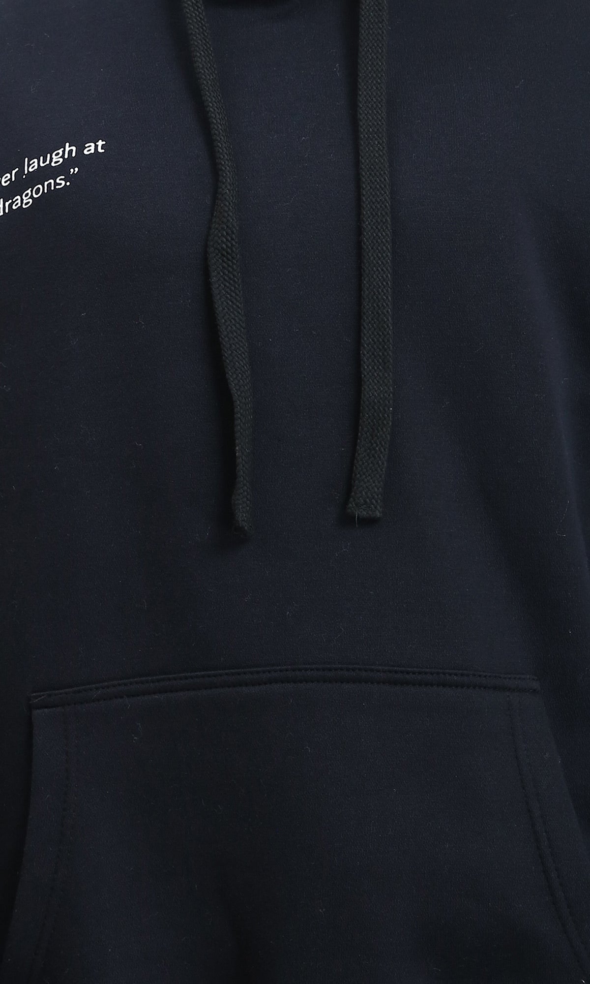 R212184 - Printed Hoodie with Kangaroo Pocket - Black