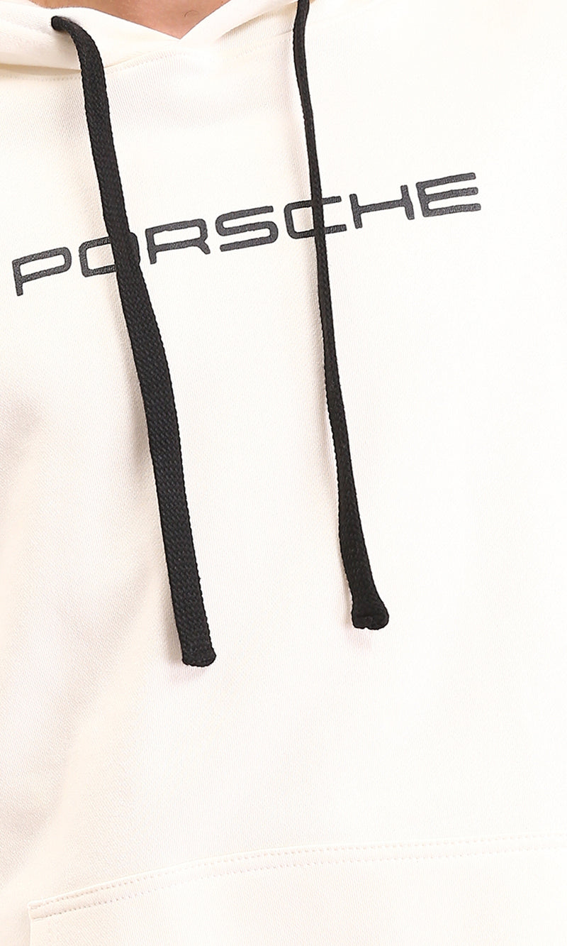 R212188 - Slip On "Porsche" Casual Hoodie - Off-White
