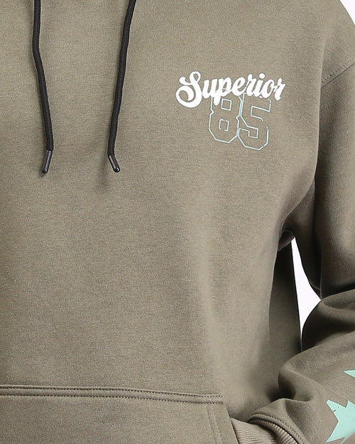 Ravin Superior 85 Olive Oversized Graphic Hoodie - R212194