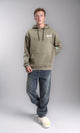 R212194 - Hooded Neck with Drawstring Printed Hoodie - Dark Olive