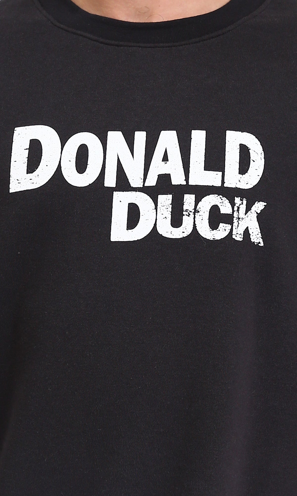 R212196 - Printed "Donald Duck" Round Neck Sweatshirt - Black