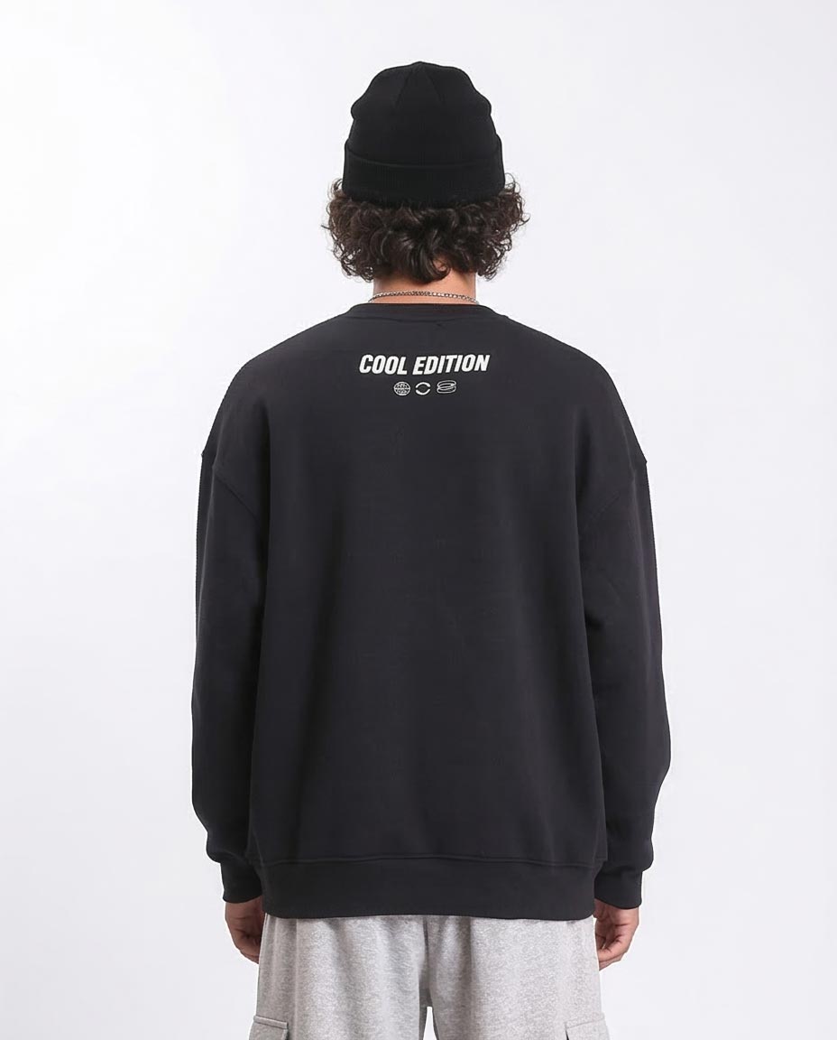Ravin | "Born to Ride" Oversized Graphic Streetwear Sweatshirt - Black - R212199