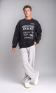 R212199 - Slip On Round Neck Printed Sweatshirt - Black