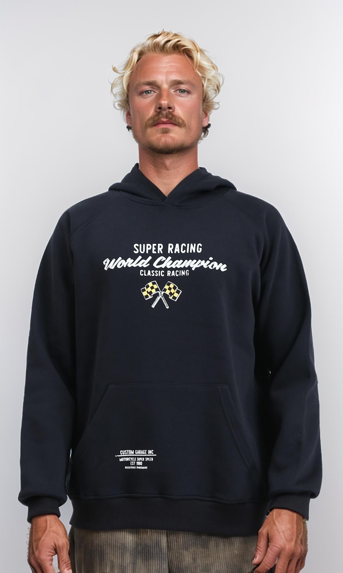 Slip On Comfy Drawstring Hoodie - Black