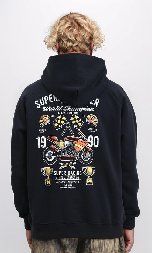 R212206 - Slip On Comfy Drawstring Hoodie - Black