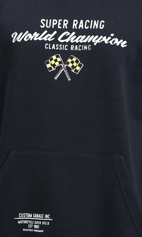 R212206 - Slip On Comfy Drawstring Hoodie - Black