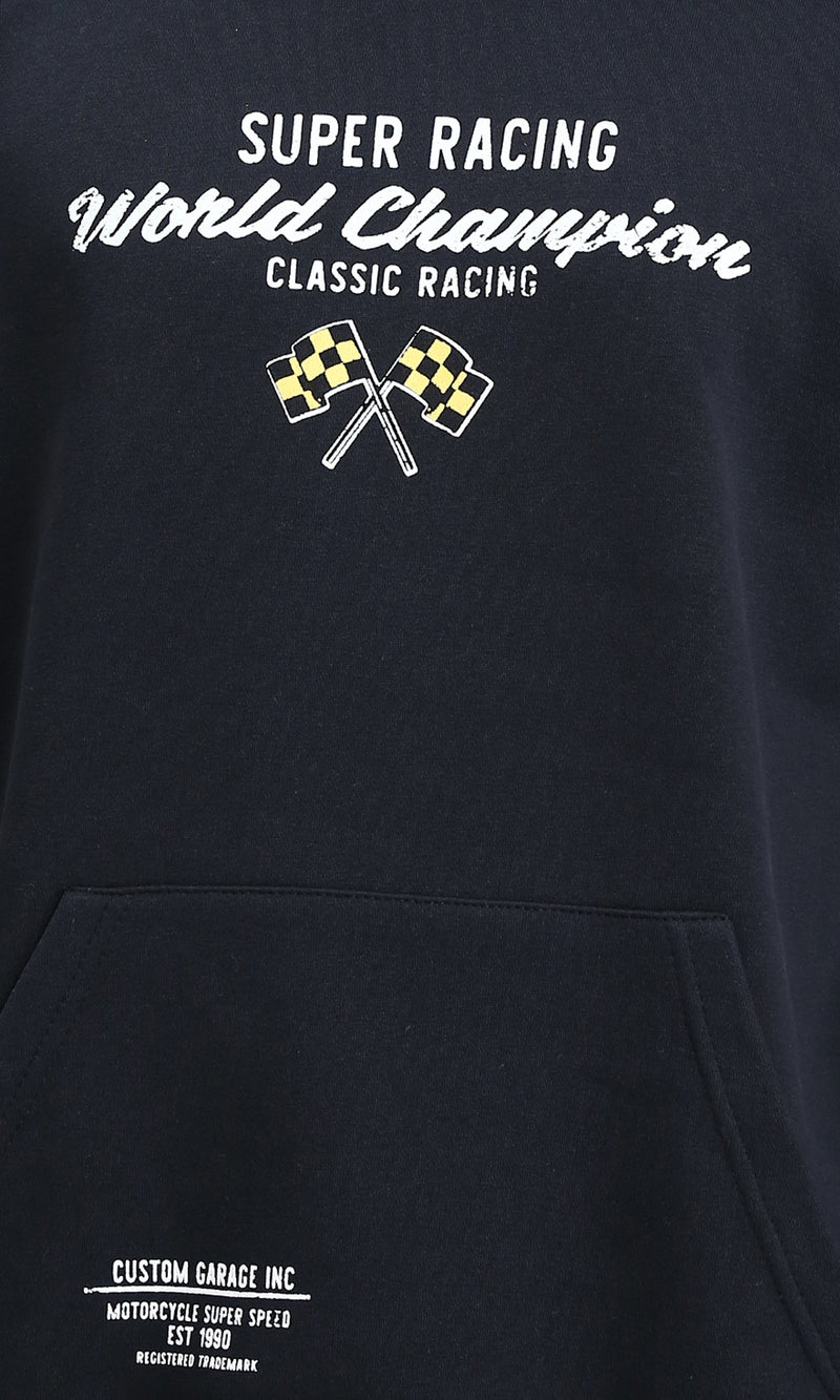 R212206 - Slip On Comfy Drawstring Hoodie - Black