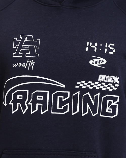 Ravin Men’s Racing Graphic Oversized Fleece Hoodie - Black - R212207