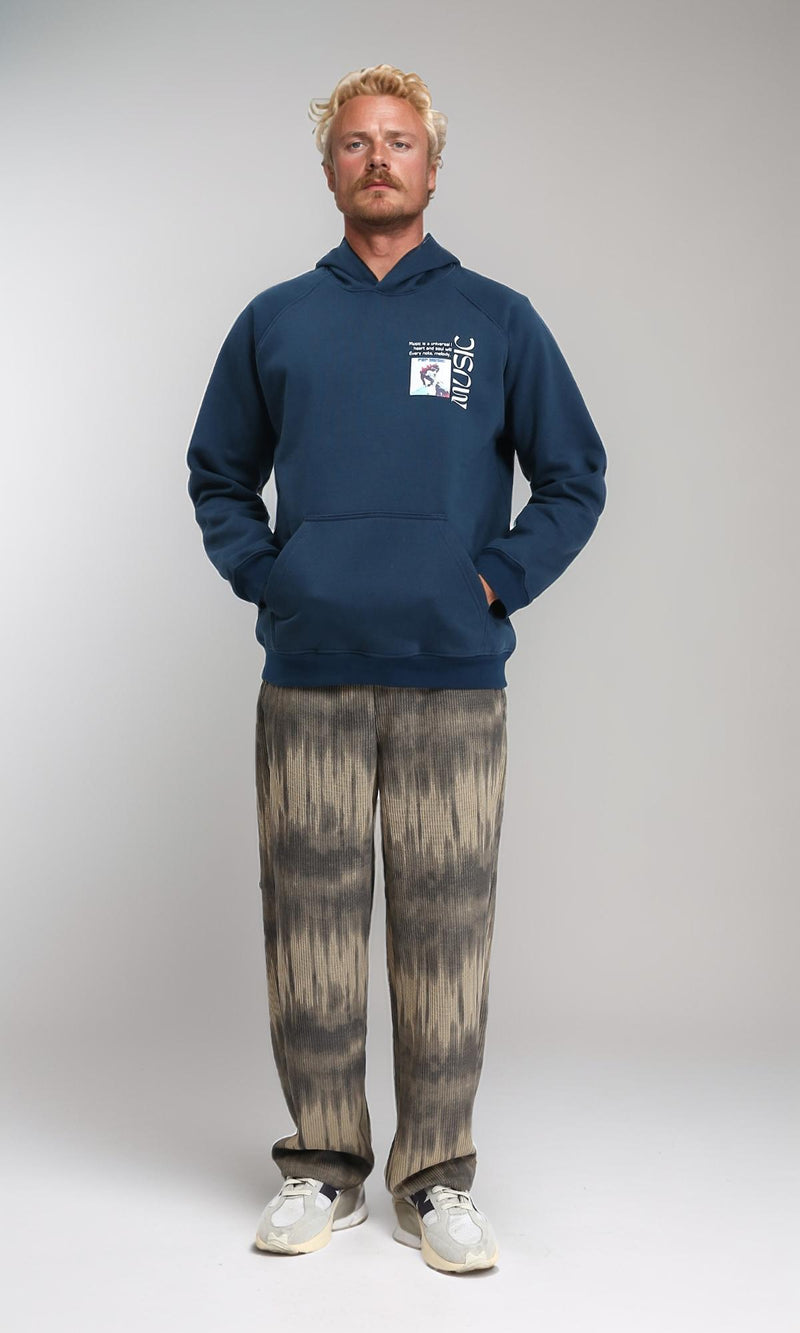 R212211 - Hooded Neck Slip On Cotton Hoodie - Dark Teal