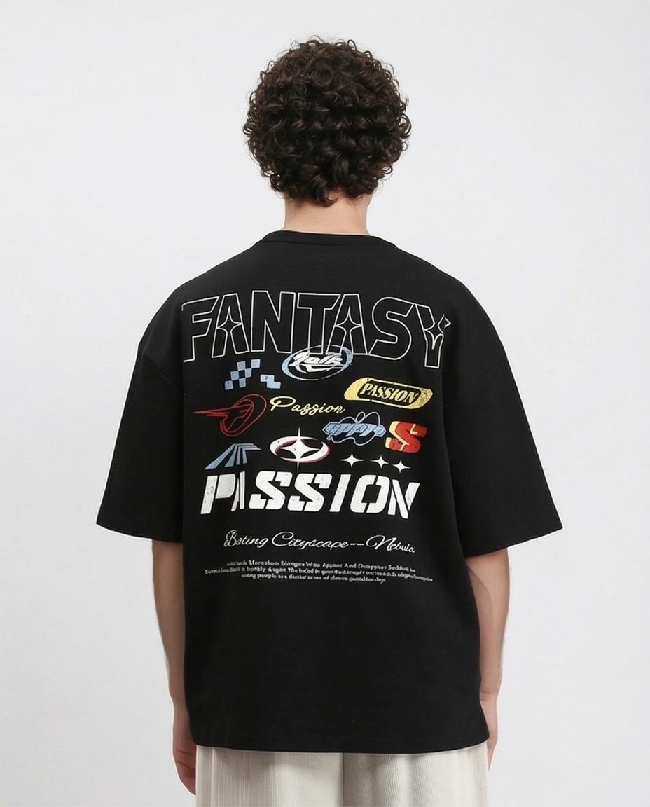 RAVIN | Oversized "Passion & Fantasy" Graphic Heavyweight T-Shirt - R212293