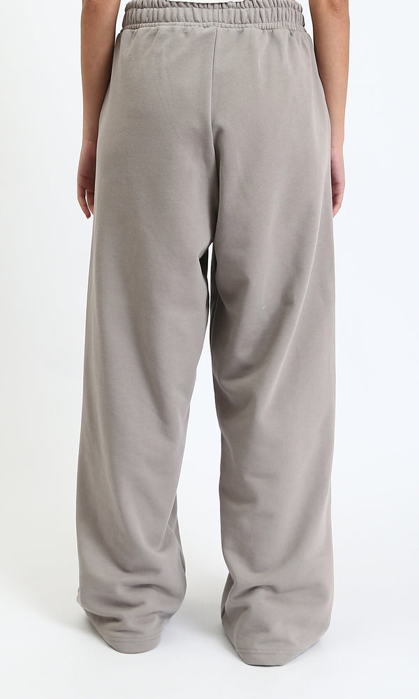 R212300 - Comfy Cotton Pants with Elastic Waist - Grey