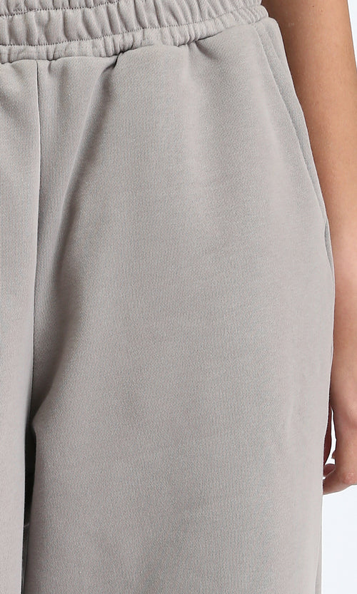 R212300 - Comfy Cotton Pants with Elastic Waist - Grey