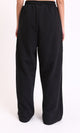 R212301 - Comfy Cotton Pants with Elastic Waist - Black