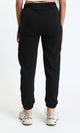 R212302 - Elastic Waist with Drawstring Cotton Sweatpants - Black