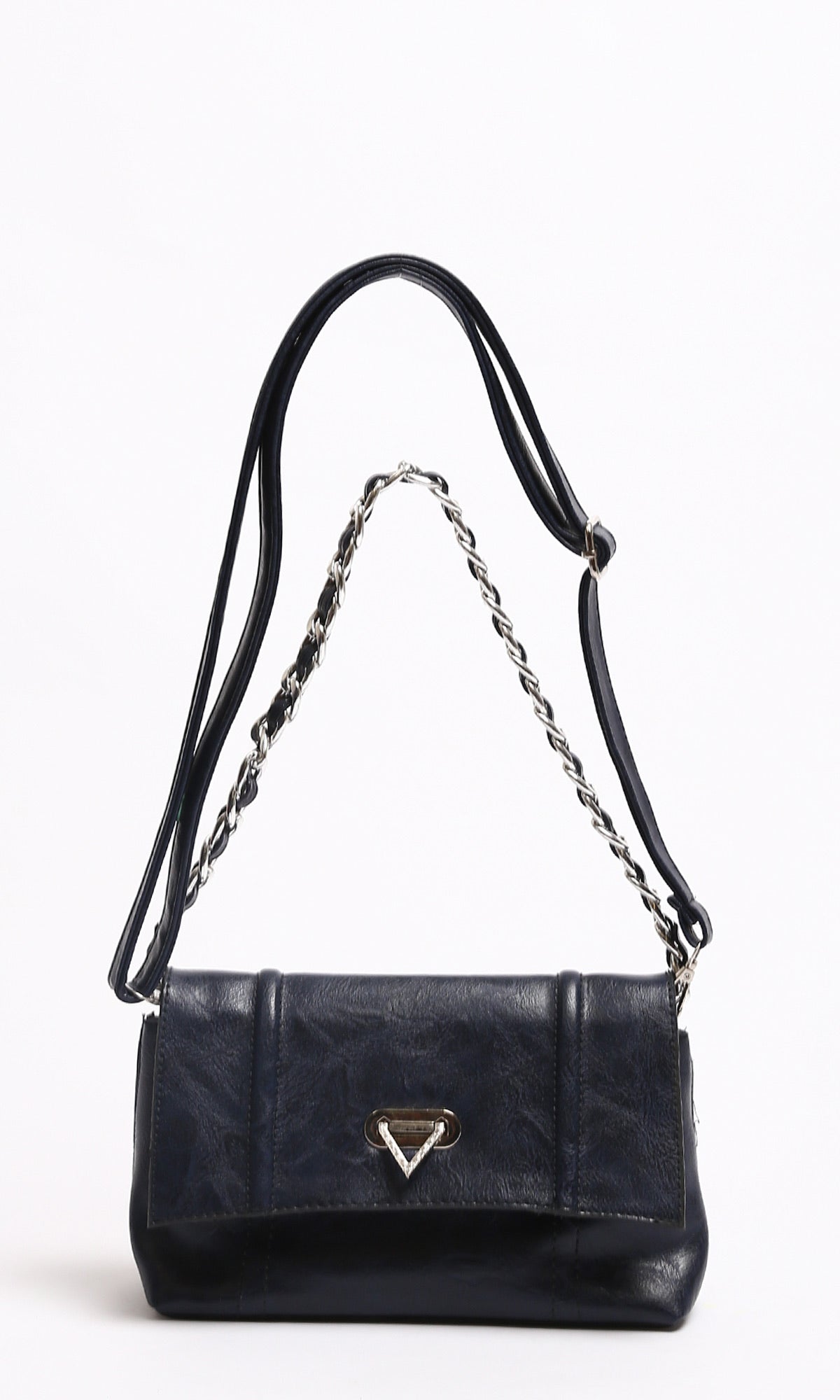 Navy Marbled Texture Handbag with Chain Strap - R212348