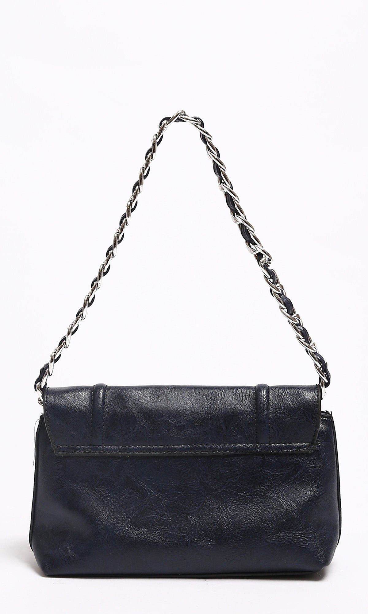 Navy Marbled Texture Handbag with Chain Strap - R212348