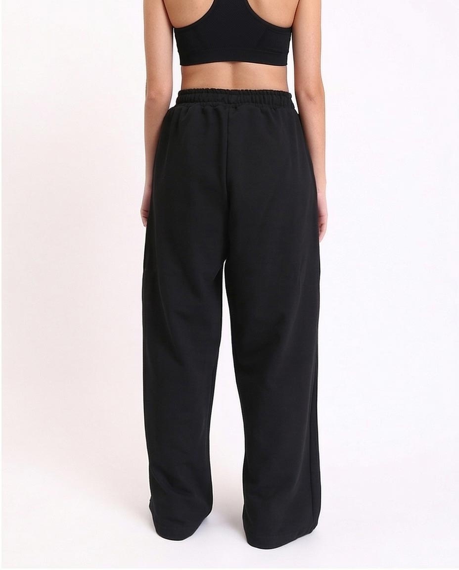 Ravin Women’s High-Waisted Wide-Leg Jersey Trousers - Black - R212301