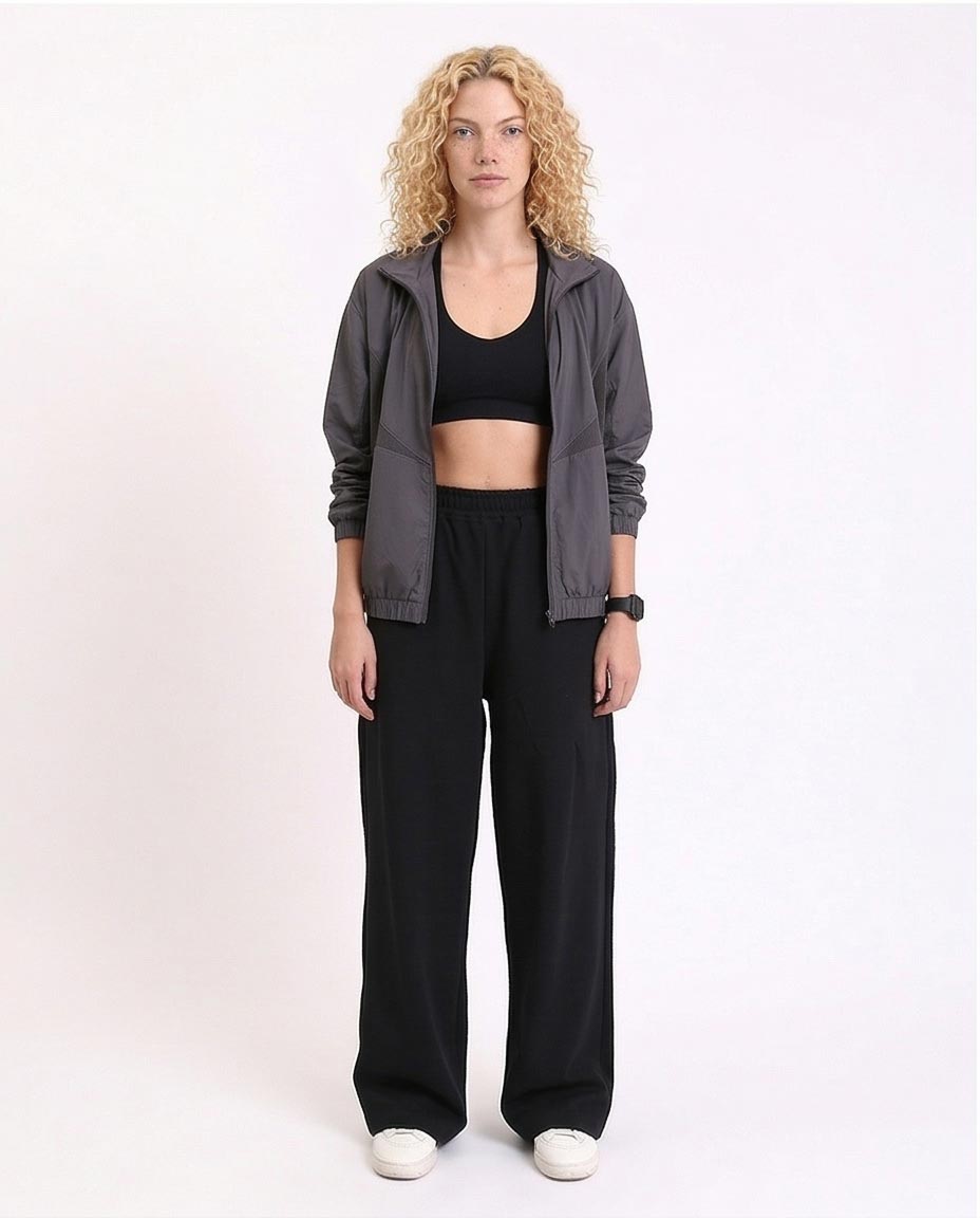 Ravin Women’s High-Waisted Wide-Leg Jersey Trousers - Black - R212301