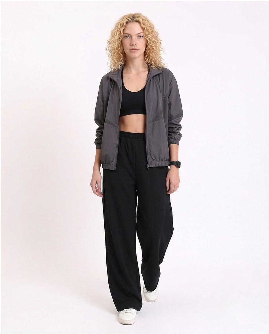 Ravin Women’s High-Waisted Wide-Leg Jersey Trousers - Black - R212301