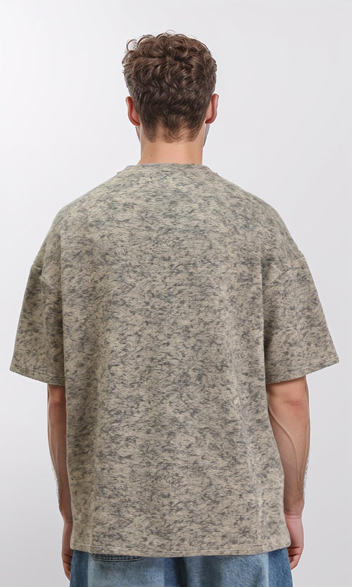 R212508 - Patterned Slip On Crew Neck Tee - Multicolor