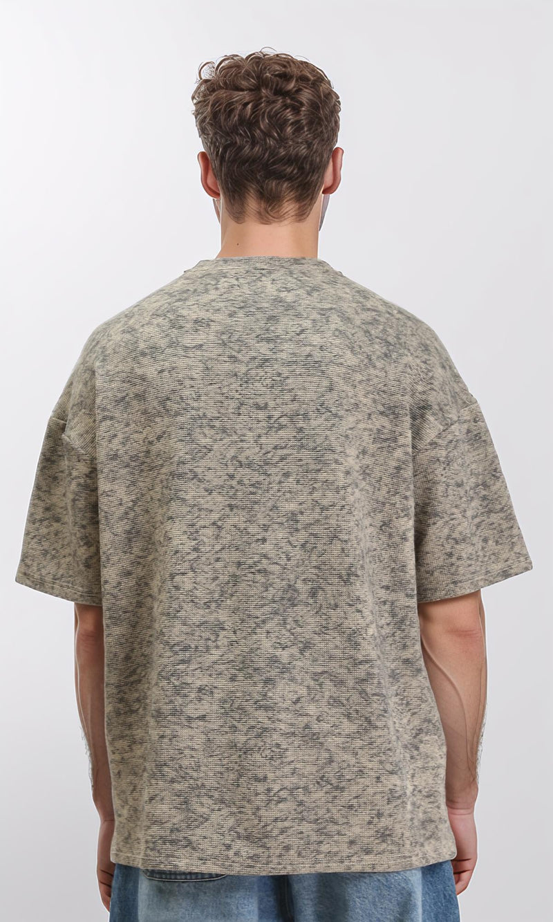 R212508 - Patterned Slip On Crew Neck Tee - Multicolor