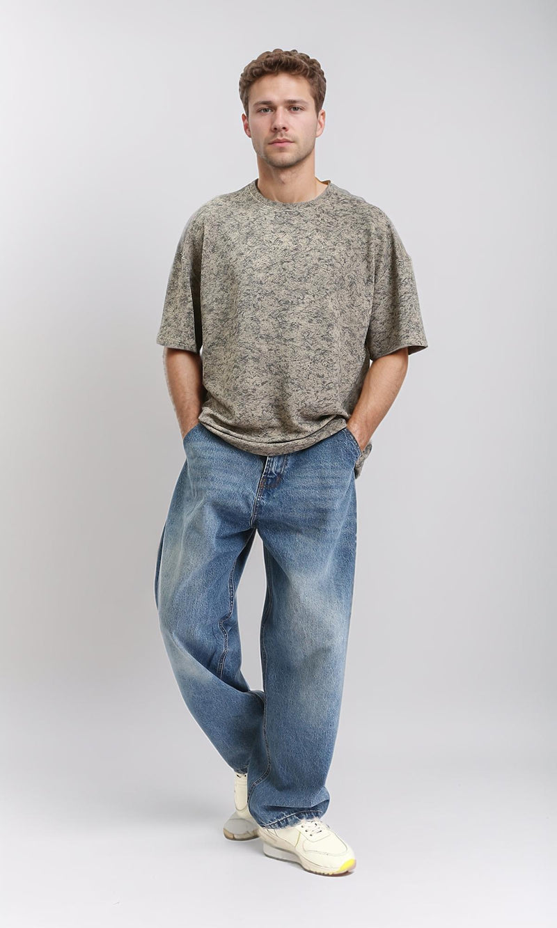 R212508 - Patterned Slip On Crew Neck Tee - Multicolor