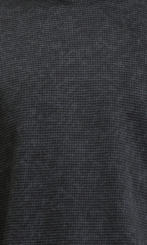 Ravin Men’s Micro-Grid Textured Crewneck T-Shirt – Charcoal - R212520