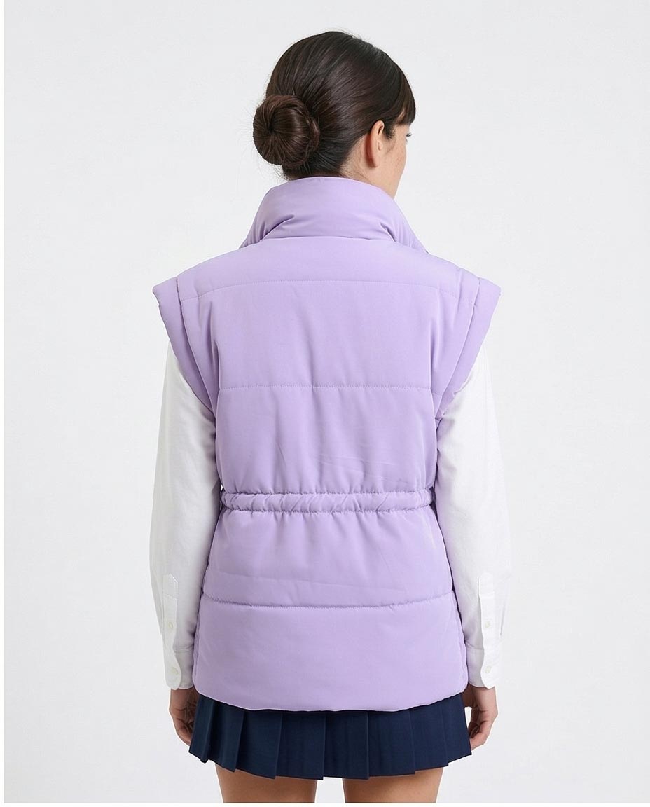 Ravin Women's Lavender Quilted Puffer Vest with Drawstring Waist - Lavender - R212526