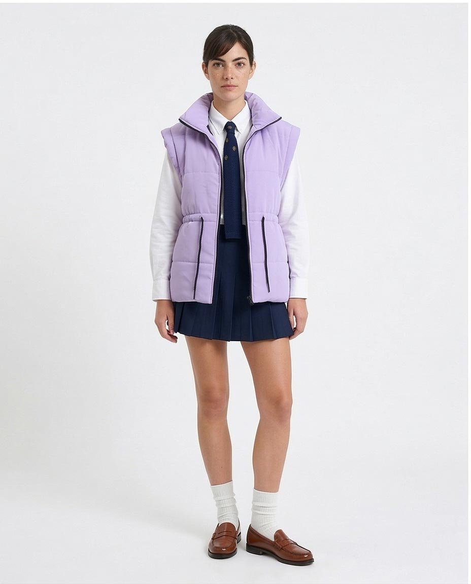 Ravin Women's Lavender Quilted Puffer Vest with Drawstring Waist - Lavender - R212526