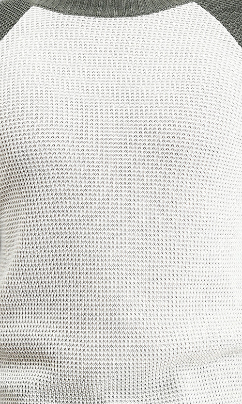 R212610 - Bi-Tone Self Pattern Pullover - Olive & White