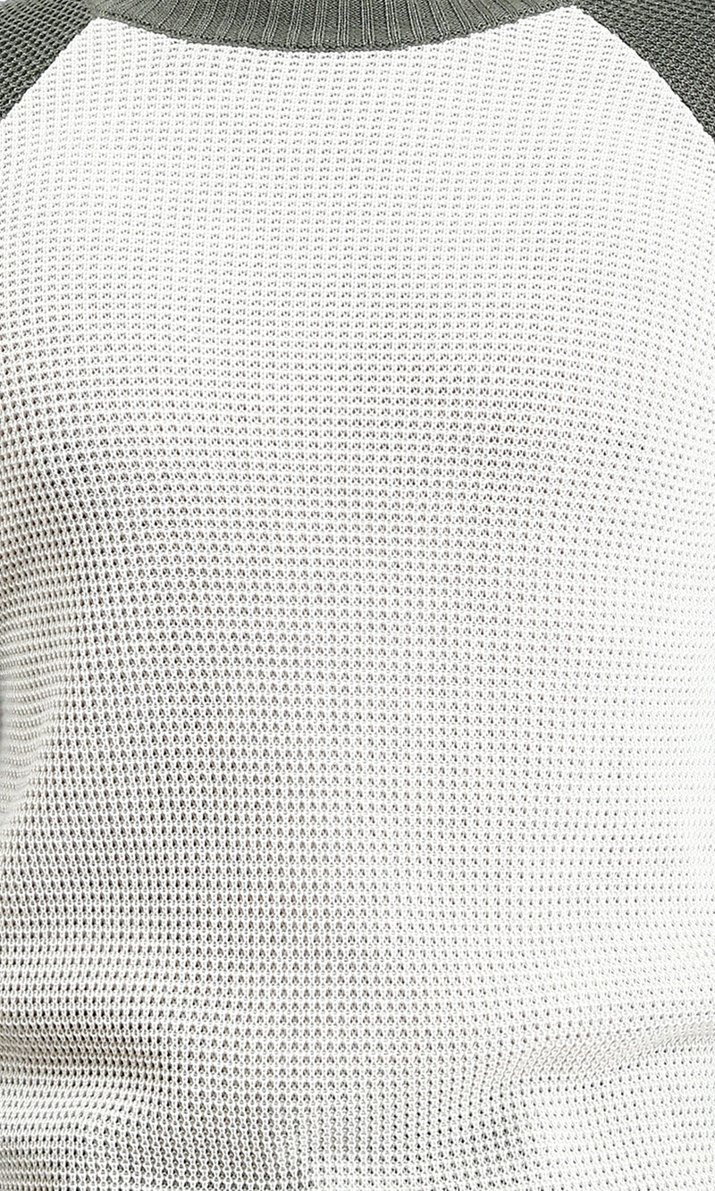 R212610 - Bi-Tone Self Pattern Pullover - Olive & White