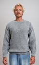 R212616 - Slip On Round Neck Knitted Pullover - Heather Dark Grey