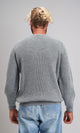 R212616 - Slip On Round Neck Knitted Pullover - Heather Dark Grey
