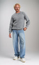 R212616 - Slip On Round Neck Knitted Pullover - Heather Dark Grey