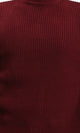 R212618 - Slip On Round Neck Knitted Pullover - Dark Burgundy