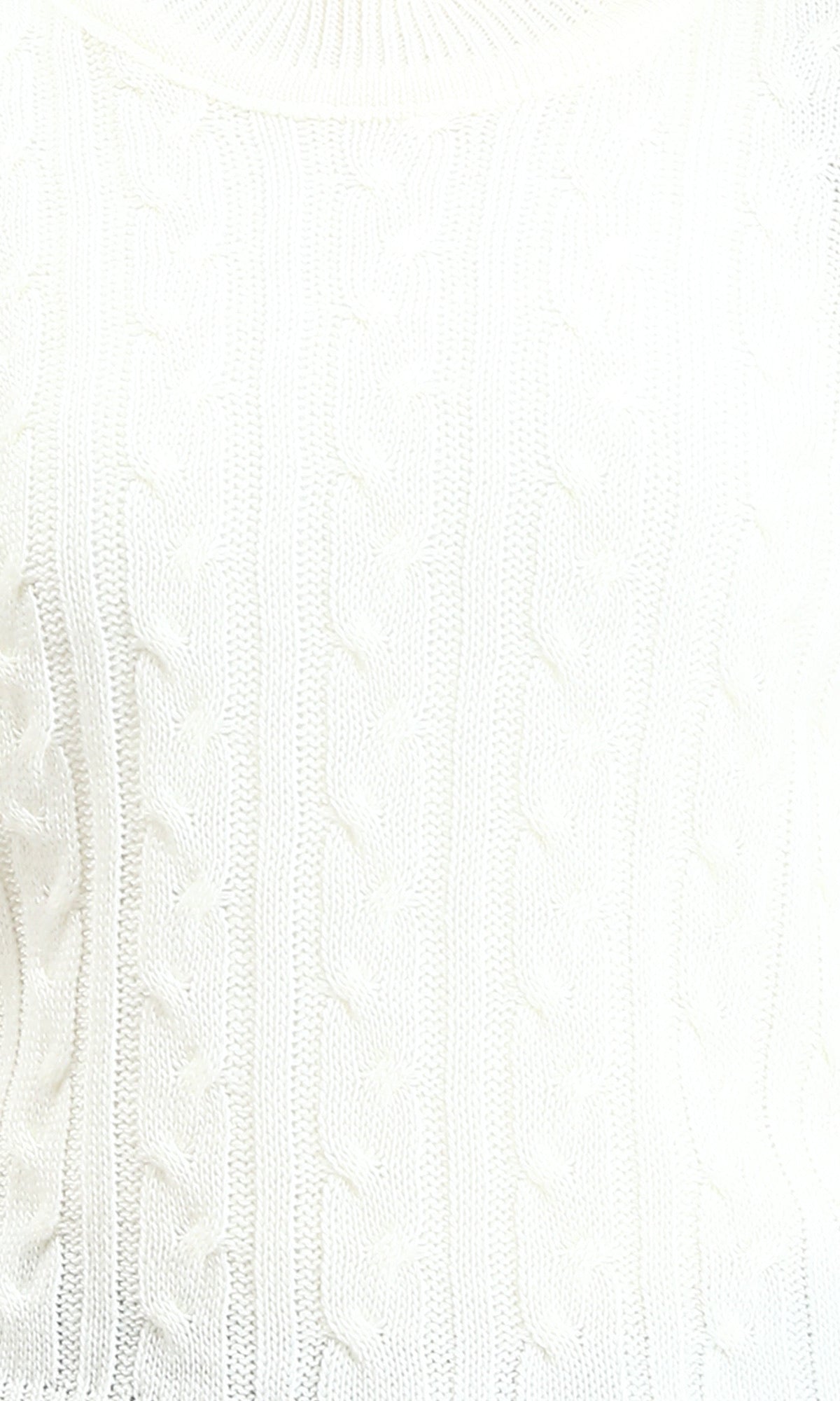 R212629 - Ribbed Round Neck Braided Pullover - Off-White