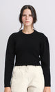 R212635 - Long Sleeves Round Neck Ribbed Pullover - Black