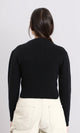 R212635 - Long Sleeves Round Neck Ribbed Pullover - Black