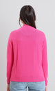 R212636 - Ribbed Mock Neck Knitted Pullover - Fuchsia