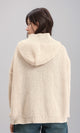 R212643 - Hooded Open Neckline Knitted Cardigan - Beige