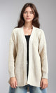 R212645 - Open Neckline Knitted Cardigan - Light Beige