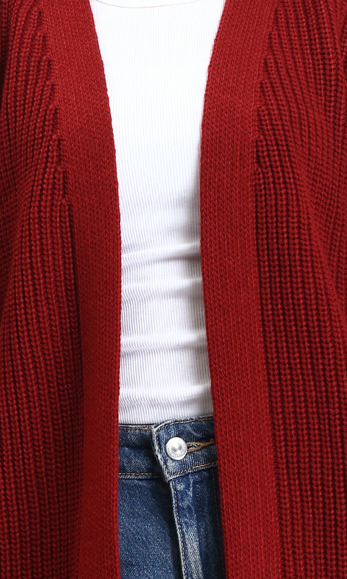 R212647 - Chunky Knit Slip On Cardigan - Dark Burgundy