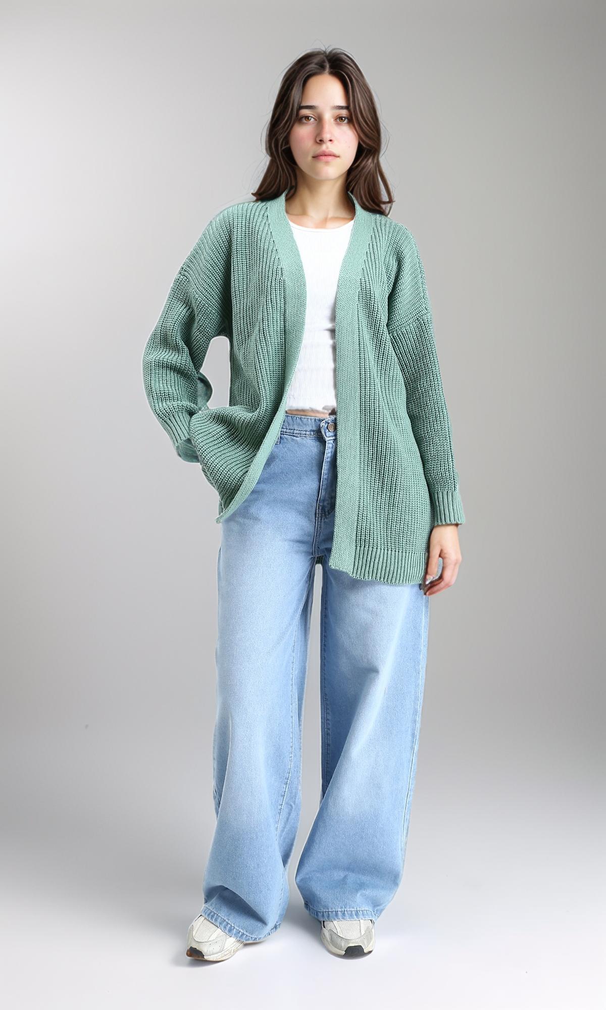 R212648 - Chunky Knit Slip On Cardigan - Mint