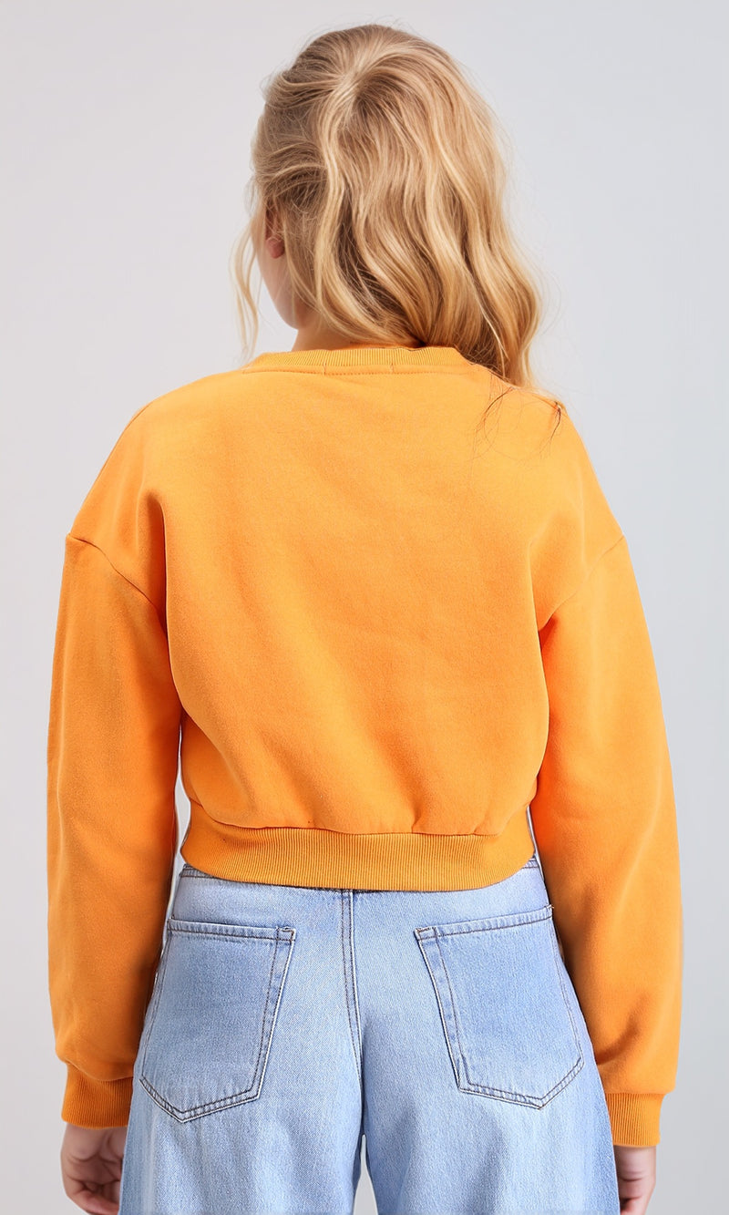 R212669 - "Boston" Short Sweatshirt with Hem - Light Orange