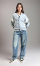 R212671 - Long Sleeves Trendy Baseball Jacket - Heather Grey