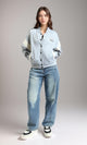 R212671 - Long Sleeves Trendy Baseball Jacket - Heather Grey