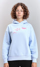 R212679 - Hooded Neck Printed Regular Hoodie - Light Blue