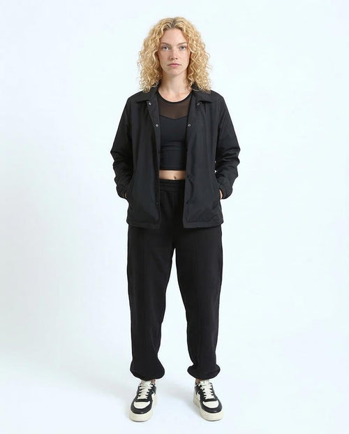 بنطال رياضي نسائي بقصة مريحة بجيوب من ريفين - أسود - R212680