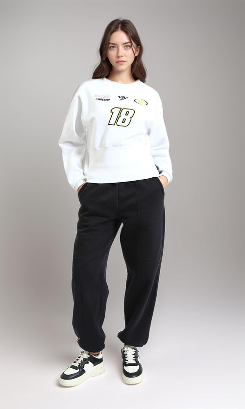 R212680 - Elastic Waist Comfy Pants with Hem - Black